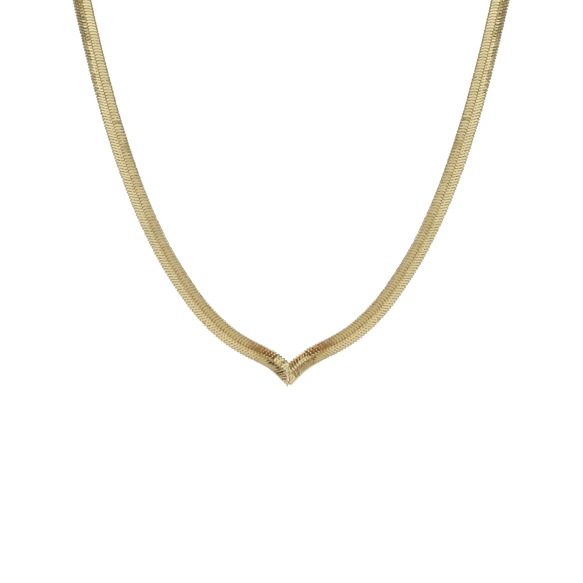 GOLD HERRINGBONE CHEVRON NECKLACE