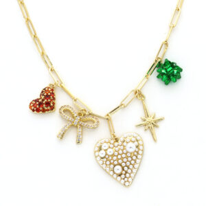 HOLIDAY HEART CHARM NECKLACE