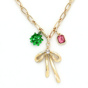 HOLIDAY BOW CHARM NECKLACE
