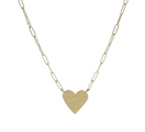 GOLD HAMMERED HEART PENDANT NECKLACE