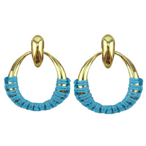 BLUE DOOR KNOCKER EARRINGS