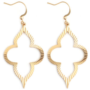 GOLD ETCHED CLOVER EARRINGS