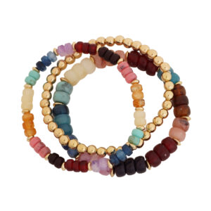MULTI BEADED STRETCH BRACELET SET