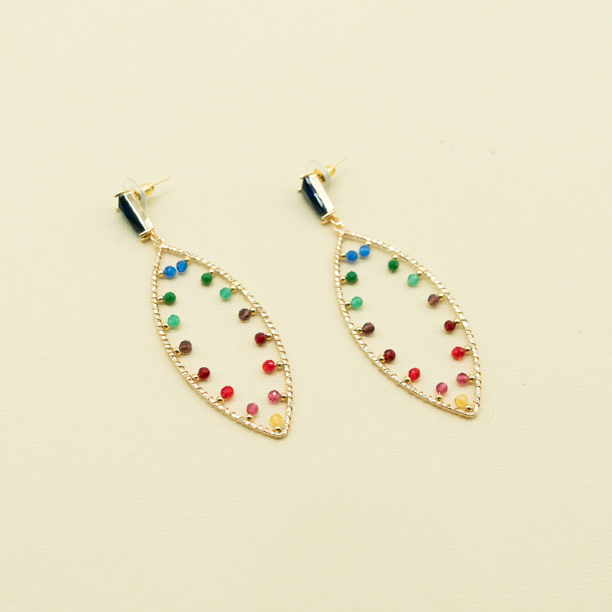 MULTICOLOR CRYSTAL DROP EARRINGS - Image 2