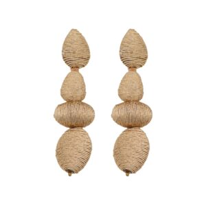 CHAMPAGNE SILK THREADED LINEAR EARRINGS